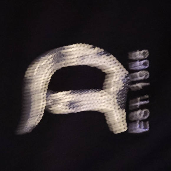 Disneyland Unisex XS Silver Sequin Black Disney Spirit Jersey Long Sleeve Cotton - Picture 2 of 5